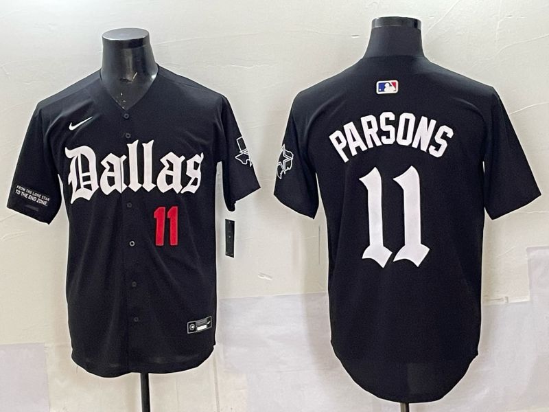 Men 2025 Nike Dallas Cowboys #11 Parsons Black 5th generation Joint Name Limited NFL Jersey 02->dallas cowboys->NFL Jersey